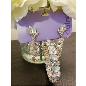 [NWT] Claire's Rhinestone Earring/Bracelet Set